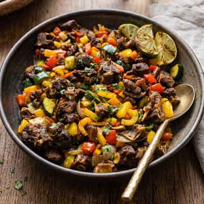 Bowl of assorted Angel's goat meat asun